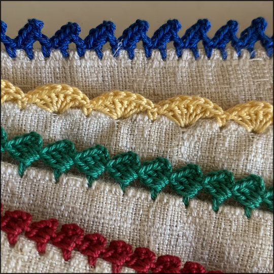 4 Crochet Mini Borders on fabric for Beginners + Free Gift! | PDF Patterns