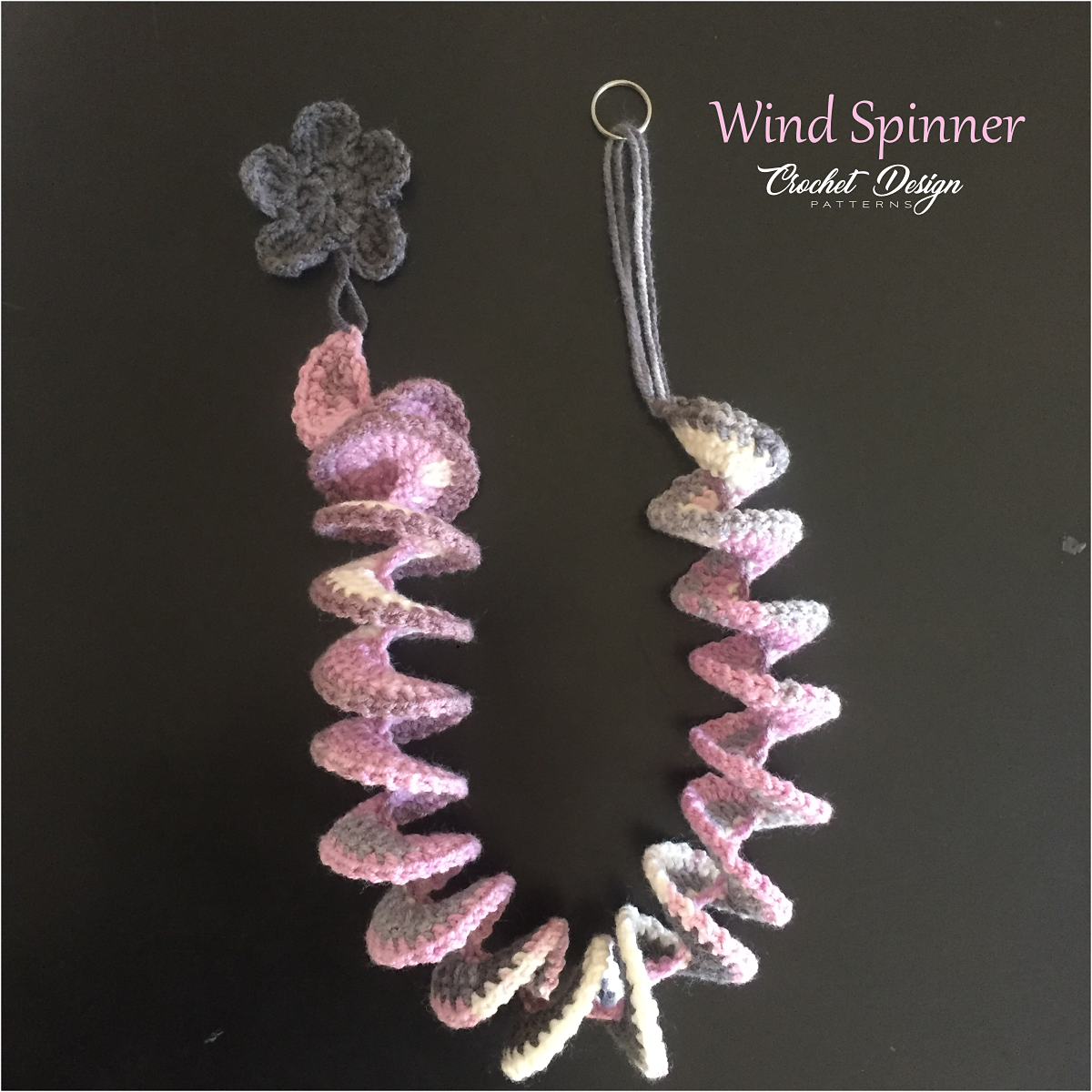 Wind Spinner with Flower Crochet pdf Pattern - crochet home decor - garden decoration - Floral Hanging Decoration