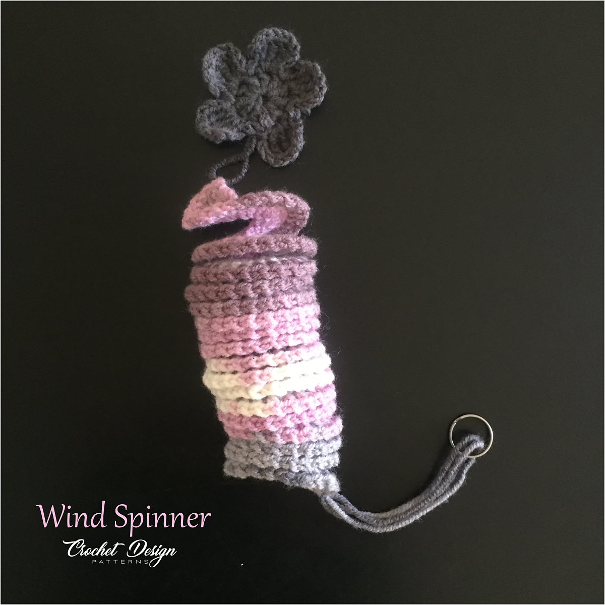 Wind Spinner with Flower Crochet pdf Pattern - crochet home decor - garden decoration - Floral Hanging Decoration