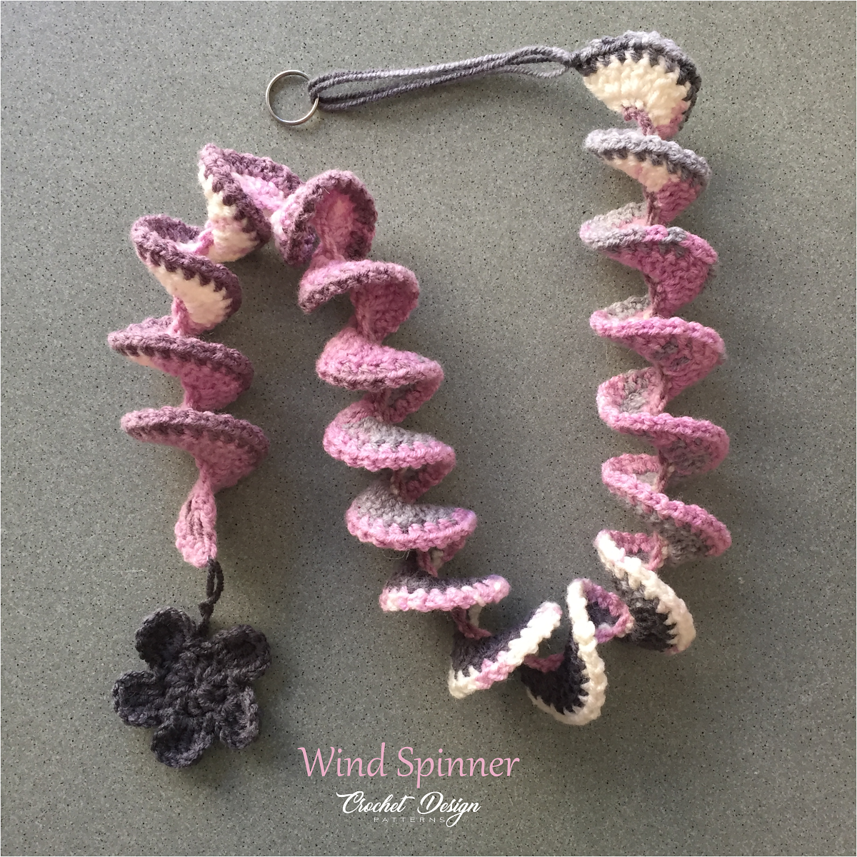 Wind Spinner with Flower Crochet pdf Pattern - crochet home decor - garden decoration - Floral Hanging Decoration