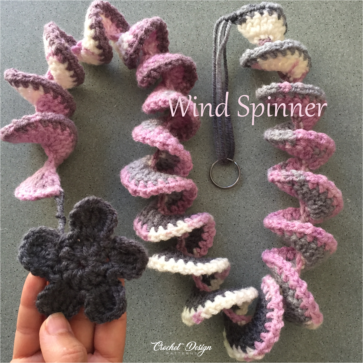 Wind Spinner with Flower Crochet pdf Pattern - crochet home decor - garden decoration - Floral Hanging Decoration