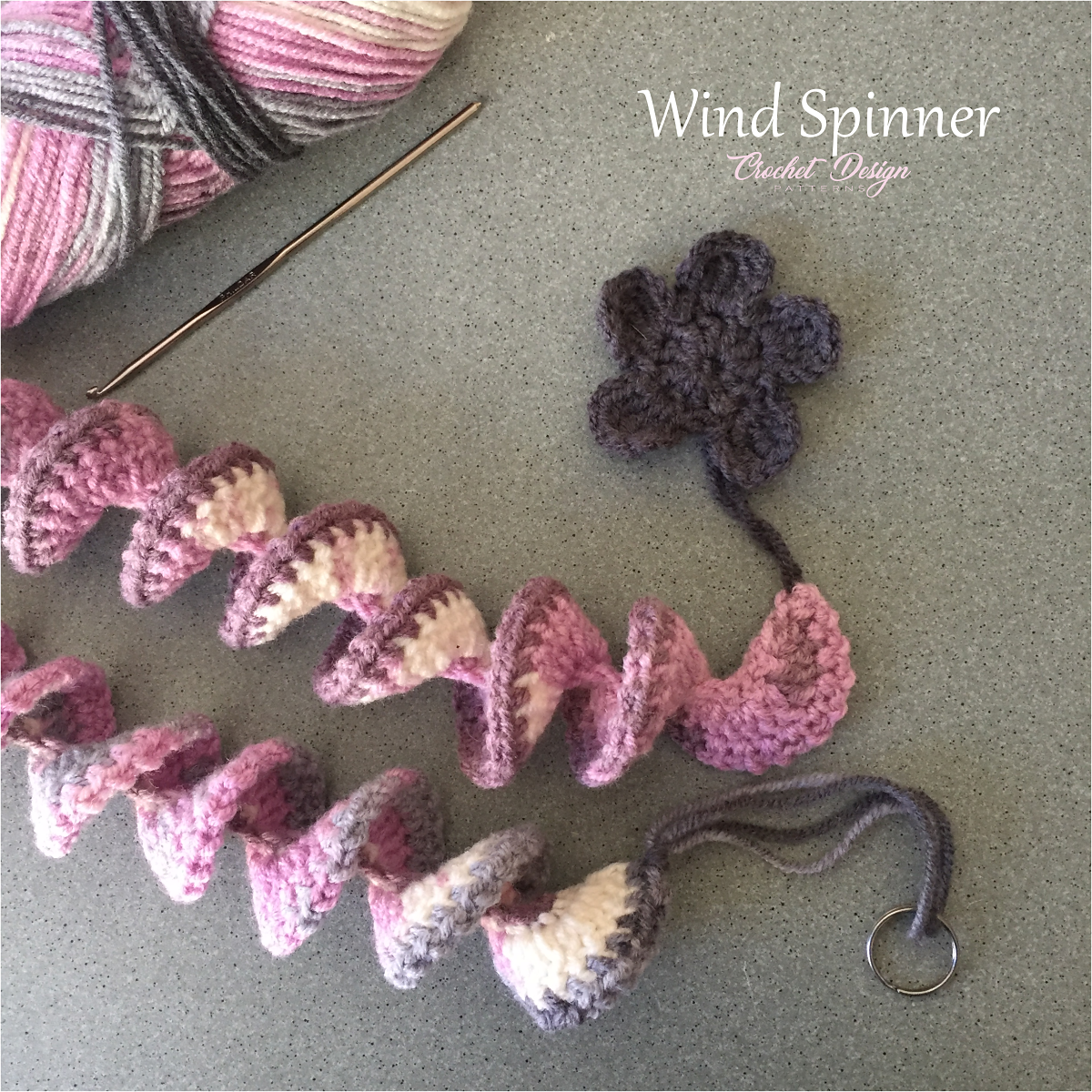 Wind Spinner with Flower Crochet pdf Pattern - crochet home decor - garden decoration - Floral Hanging Decoration