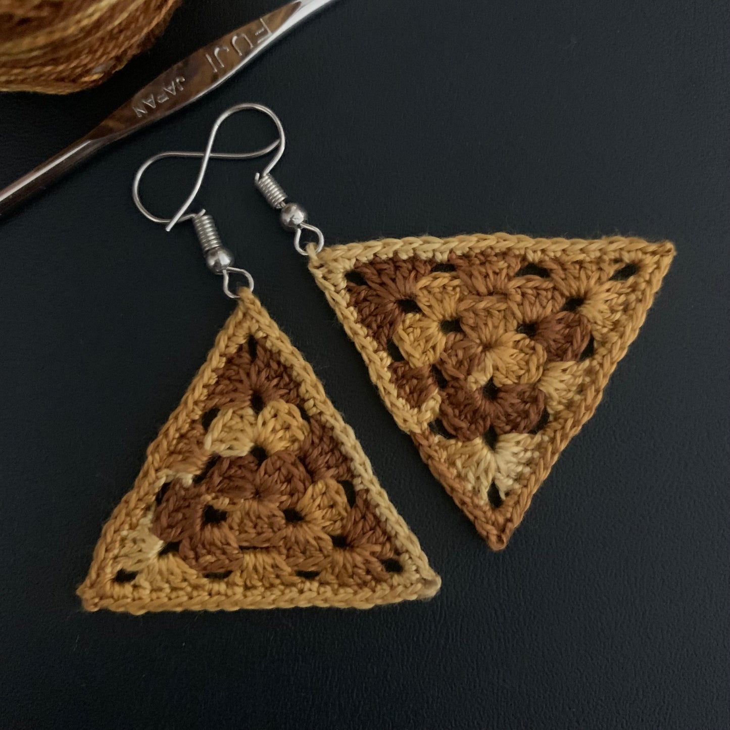 Granny Triangle Earrings | Crochet Pattern