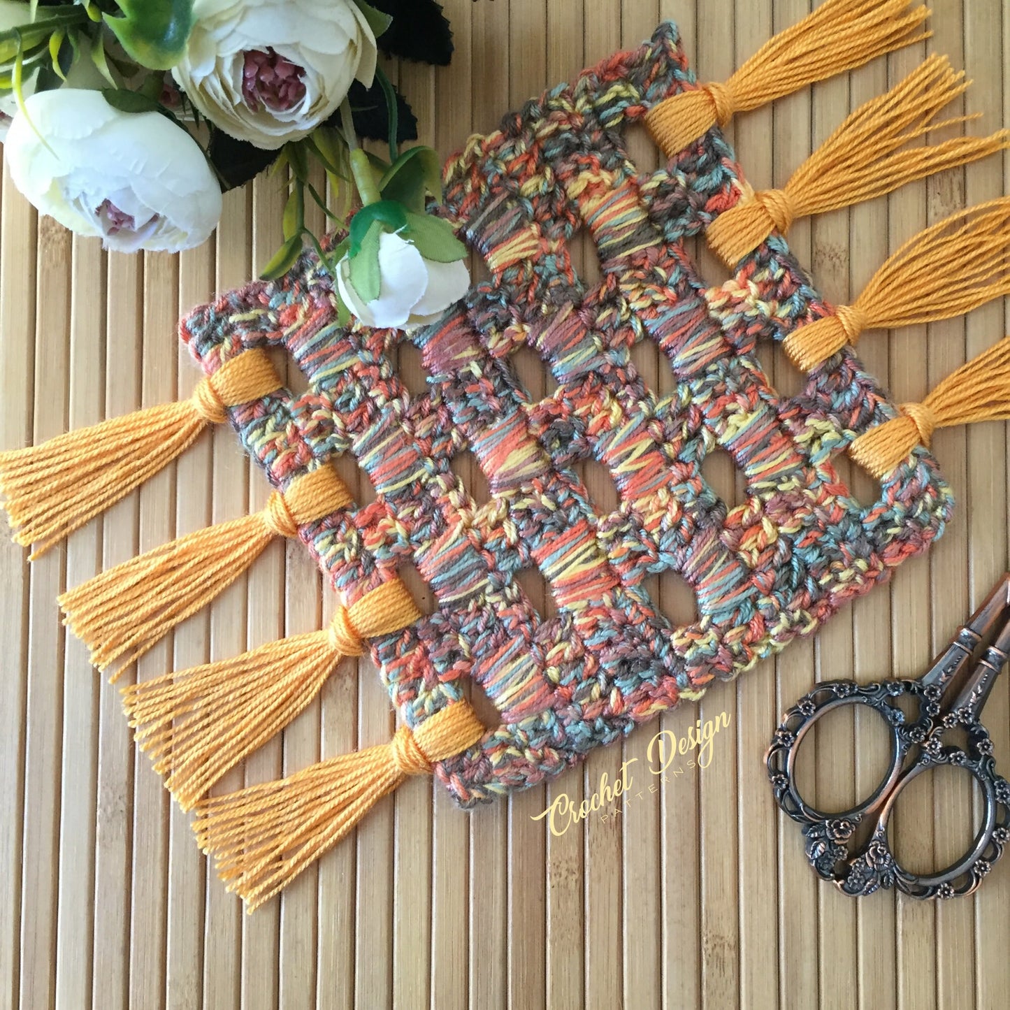 Mug Rug / Coaster with Fringes | Crochet pdf pattern