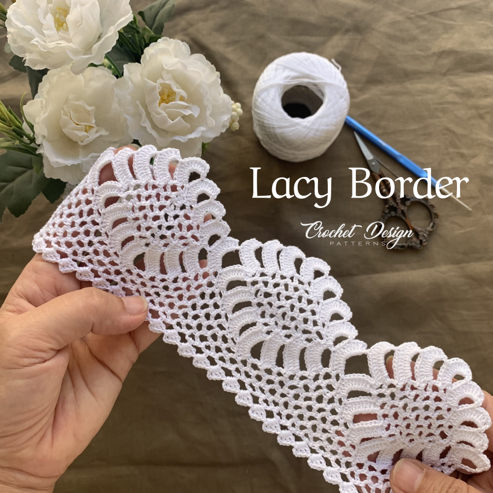 4 Crochet Mini Borders on fabric for Beginners + Free Gift! | PDF Patterns