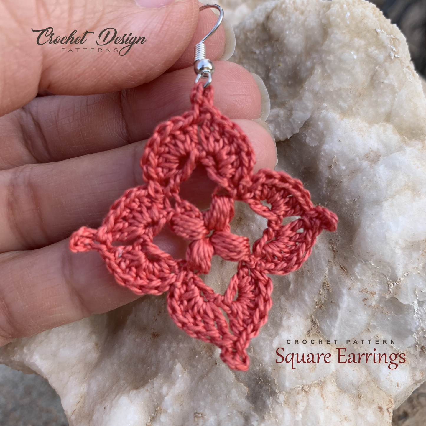 Mini Square Earrings | PDF Crochet Pattern