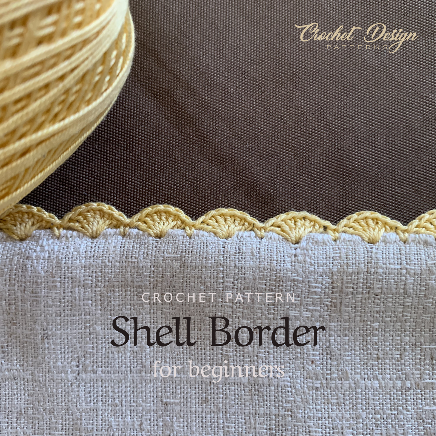 Shell Border on fabric for beginners | Crochet pdf pattern
