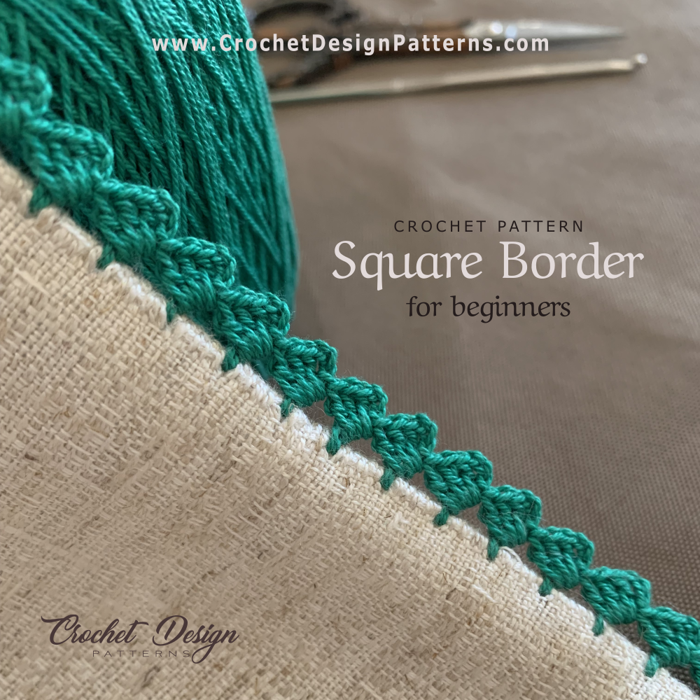 4 Crochet Mini Borders on fabric for Beginners + Free Gift! | PDF Patterns