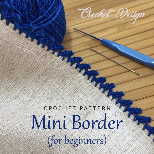 4 Crochet Mini Borders on fabric for Beginners + Free Gift! | PDF Patterns