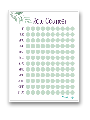 Row/round counter printable document for crochet and knitting