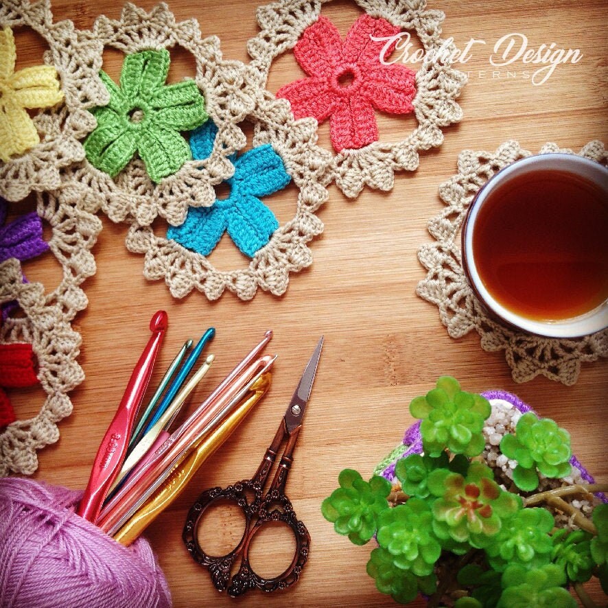 Crochet star coaster / Doily - Pdf Crochet Pattern
