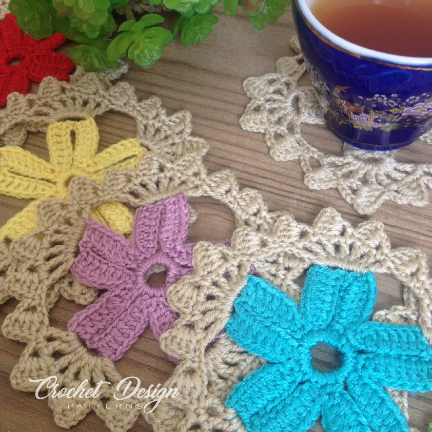 Crochet star coaster / Doily - Pdf Crochet Pattern
