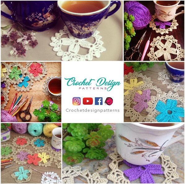 Crochet star coaster / Doily - Pdf Crochet Pattern