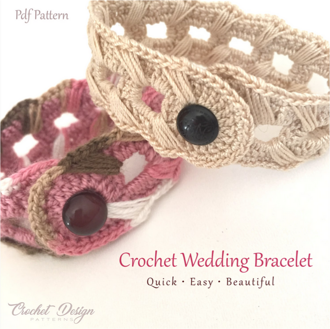 Crochet wedding bracelet/cuff | crochet pdf pattern