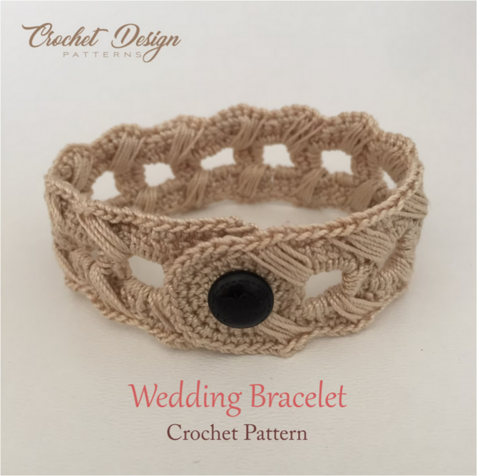 Crochet wedding bracelet/cuff | crochet pdf pattern