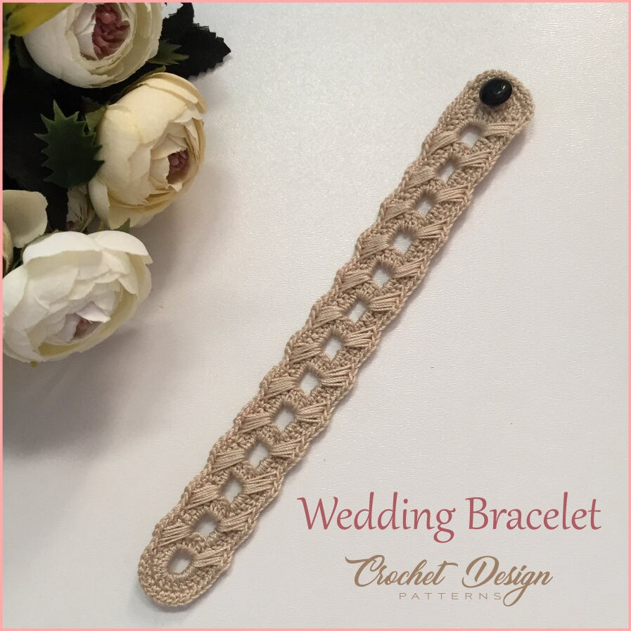 Crochet wedding bracelet/cuff | crochet pdf pattern