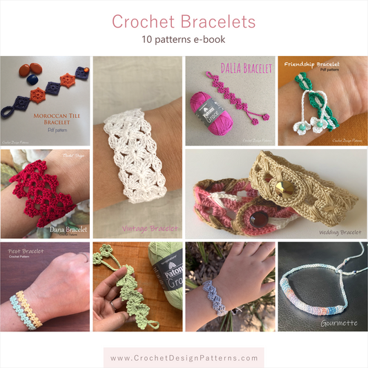 Crochet Bracelets Bundle 10 patterns