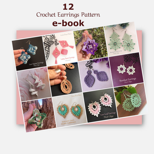 Crochet BUNDLE of 12 Earrings Crochet Patterns + free zwaheg earrings gift