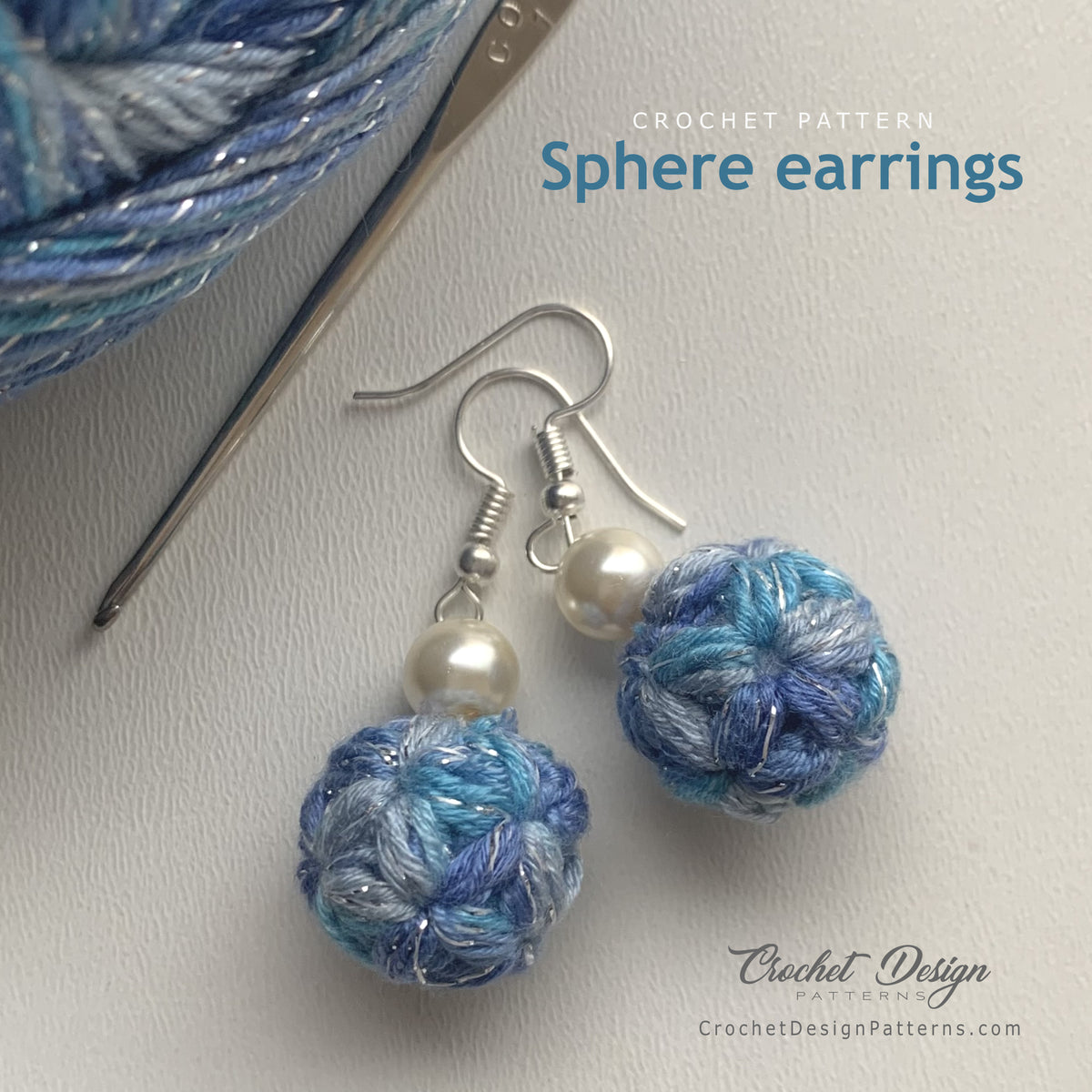 Crochet Sphere Earrings Pattern | 3D Crochet Ball Earrings PDF