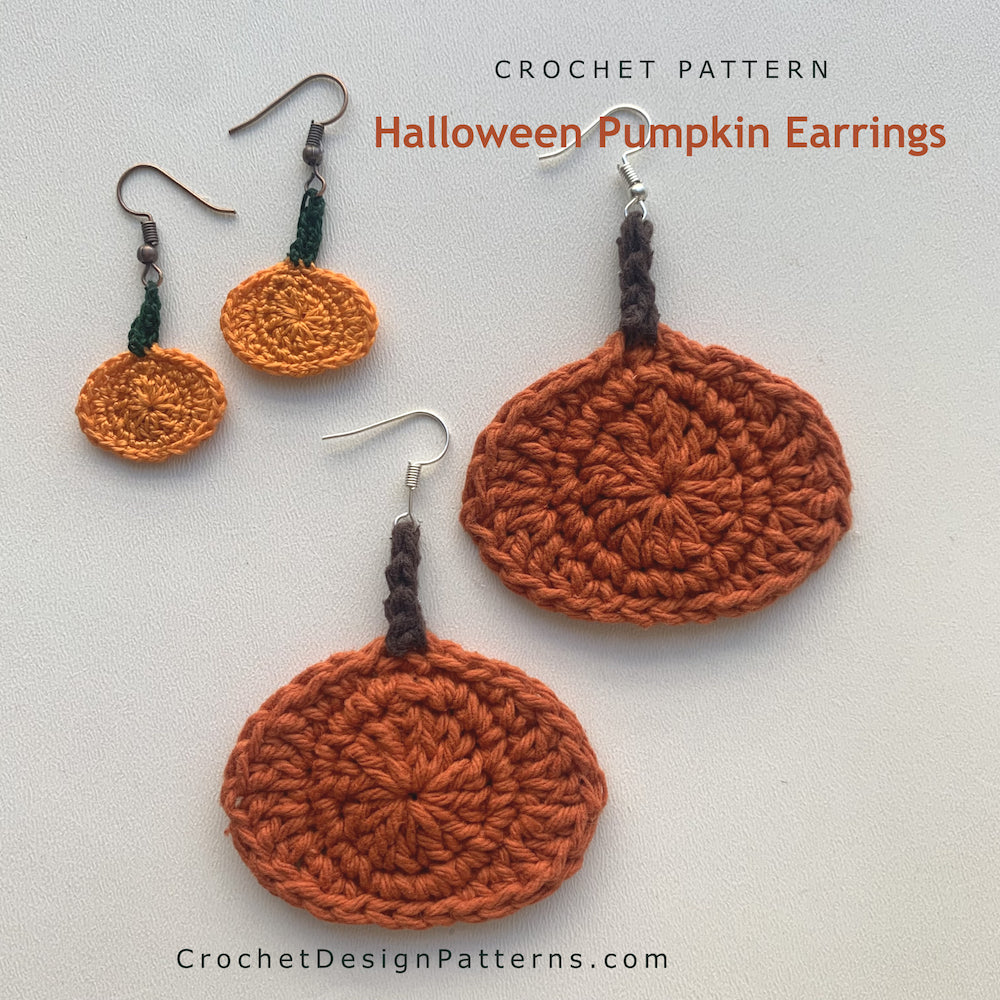 Halloween Pumpkin Earrings | PDF Crochet Pattern