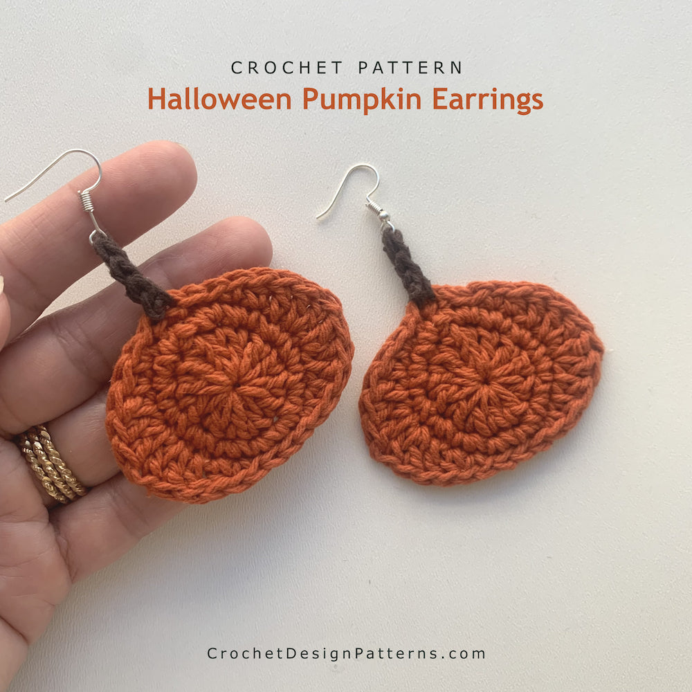 Halloween Pumpkin Earrings | PDF Crochet Pattern