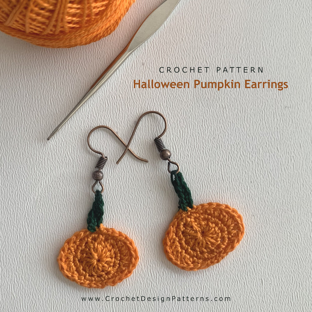 Halloween Pumpkin Earrings | PDF Crochet Pattern