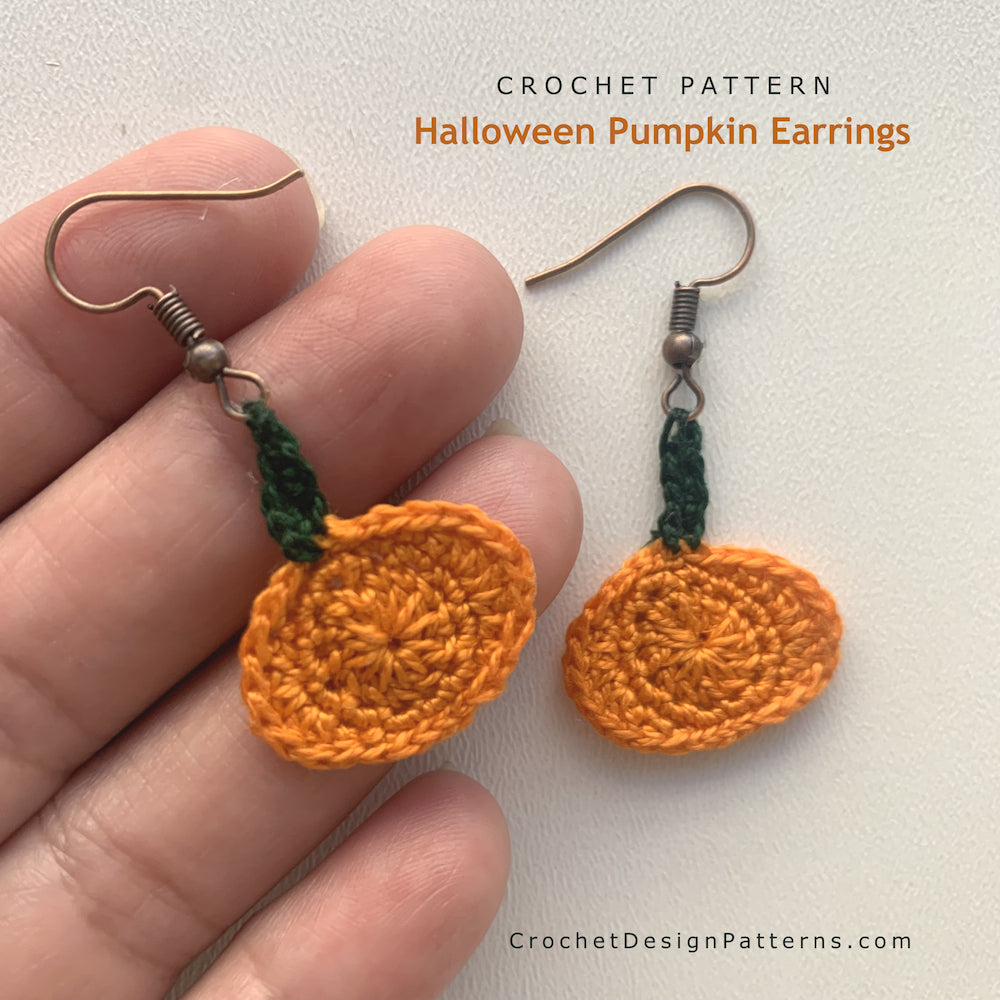 Halloween Pumpkin Earrings | PDF Crochet Pattern