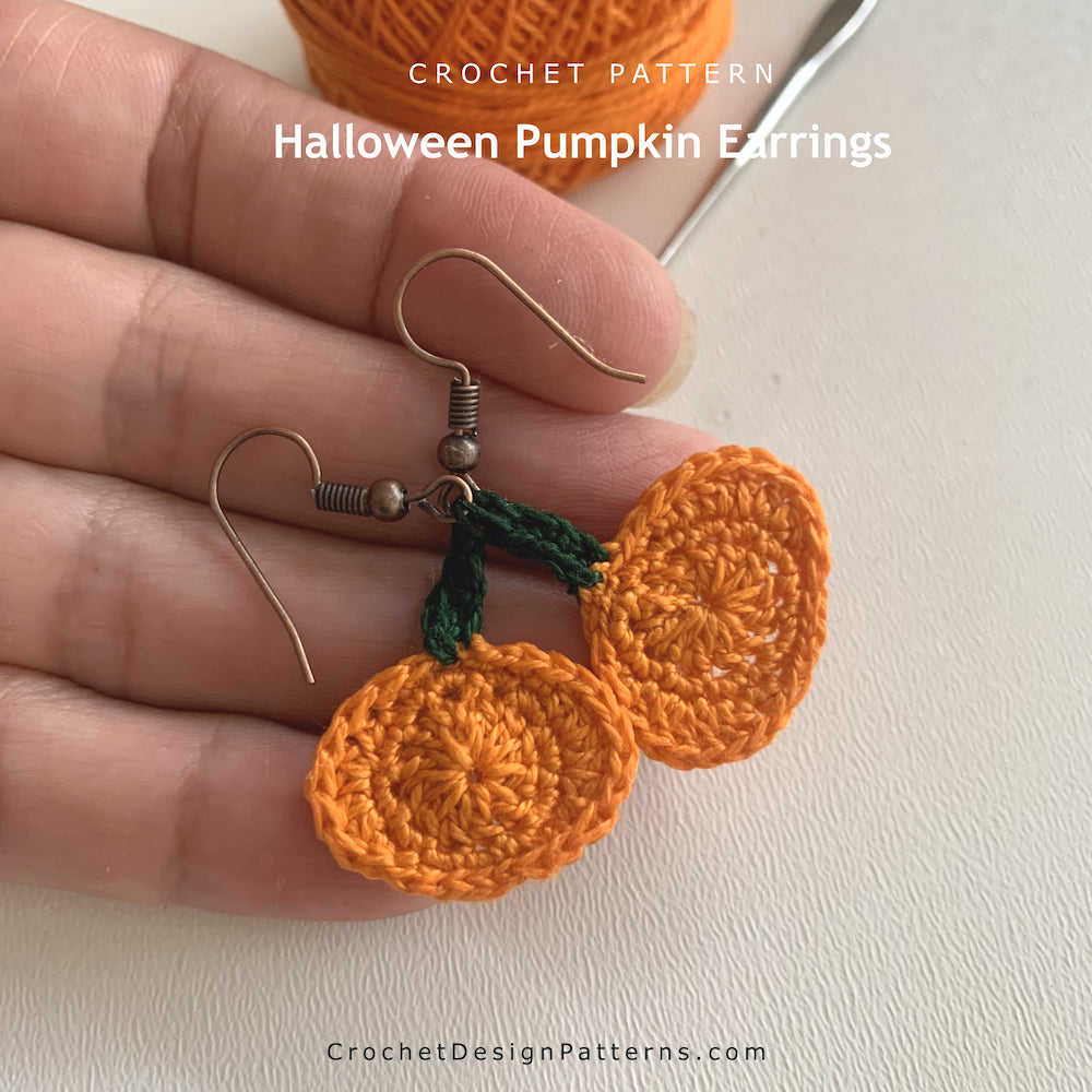 Halloween Pumpkin Earrings | PDF Crochet Pattern