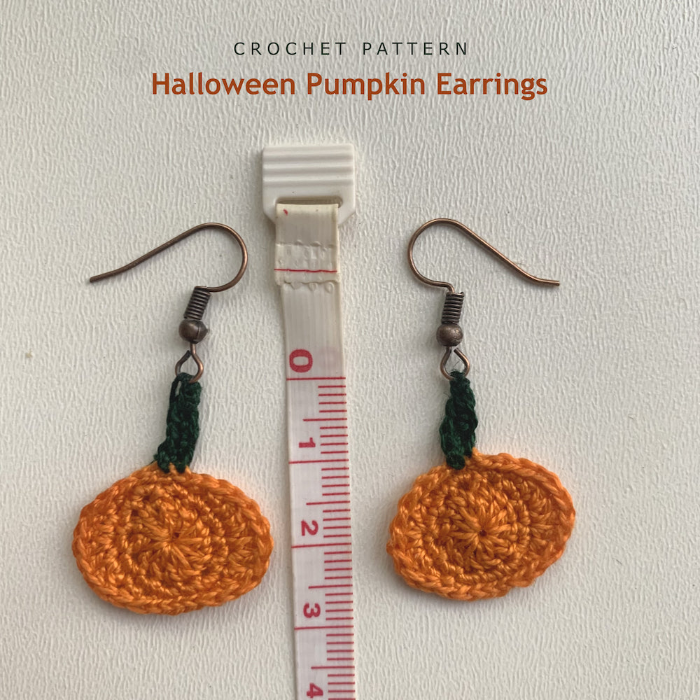Halloween Pumpkin Earrings | PDF Crochet Pattern
