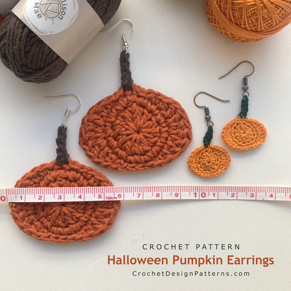 Halloween Pumpkin Earrings | PDF Crochet Pattern