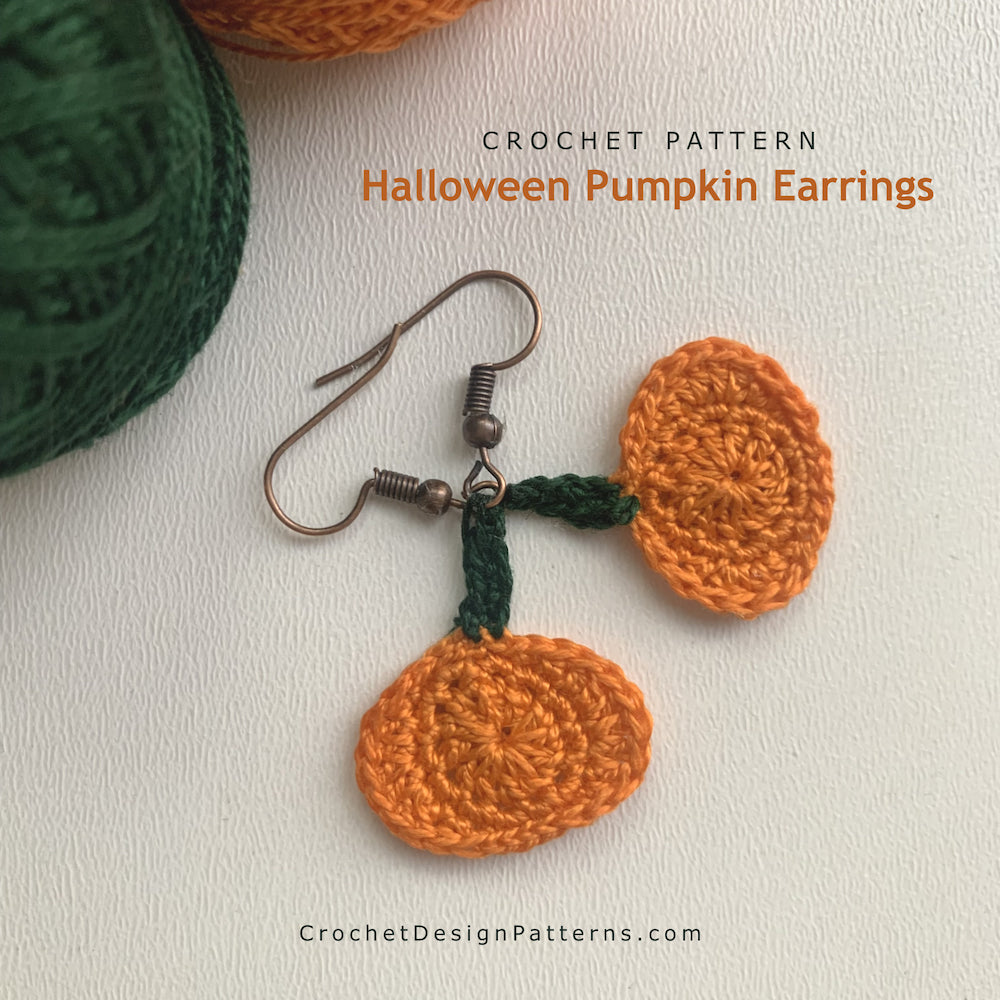 Halloween Pumpkin Earrings | PDF Crochet Pattern