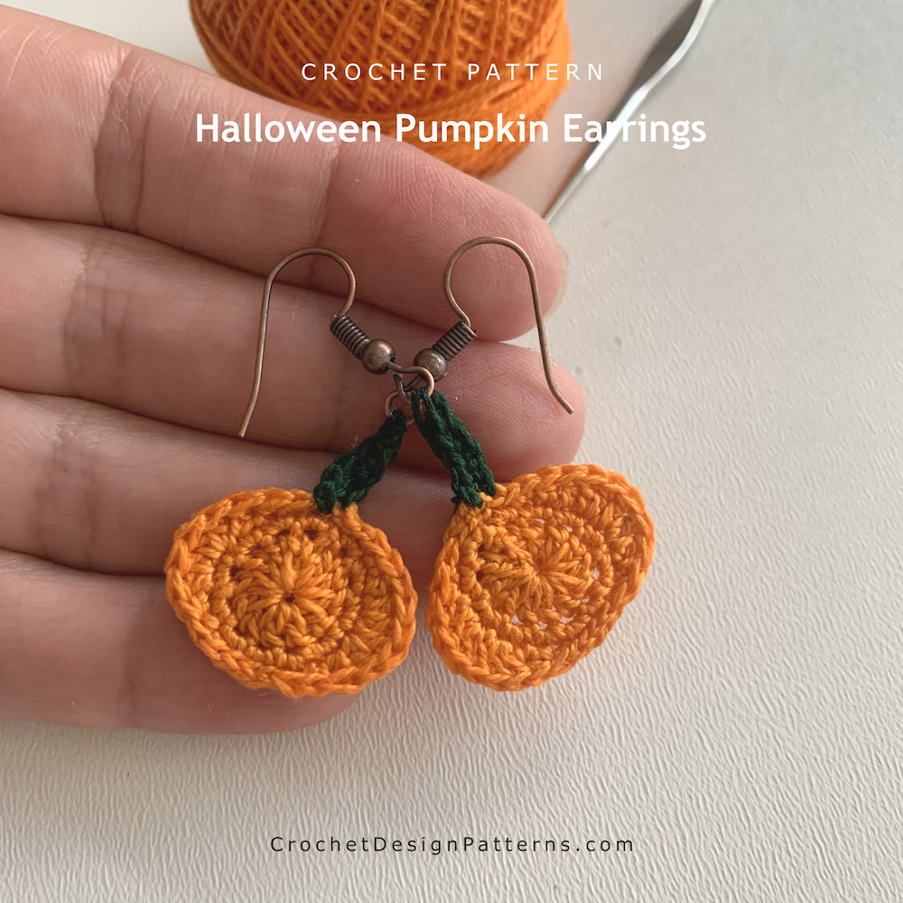 Halloween Pumpkin Earrings | PDF Crochet Pattern
