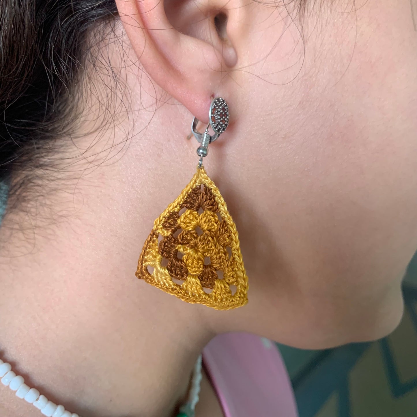 Granny Triangle Earrings | Crochet Pattern