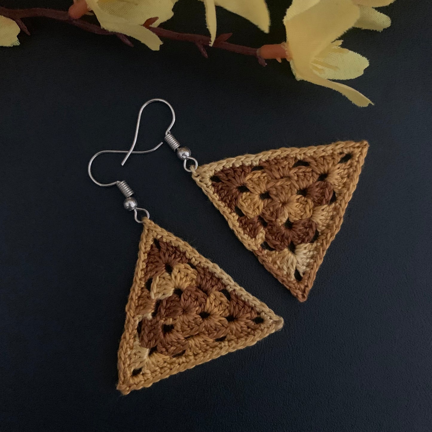 Granny Triangle Earrings | Crochet Pattern