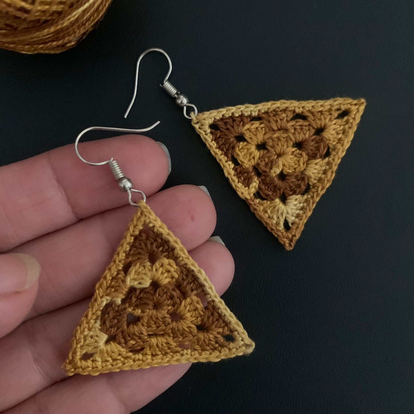 Granny Triangle Earrings | Crochet Pattern
