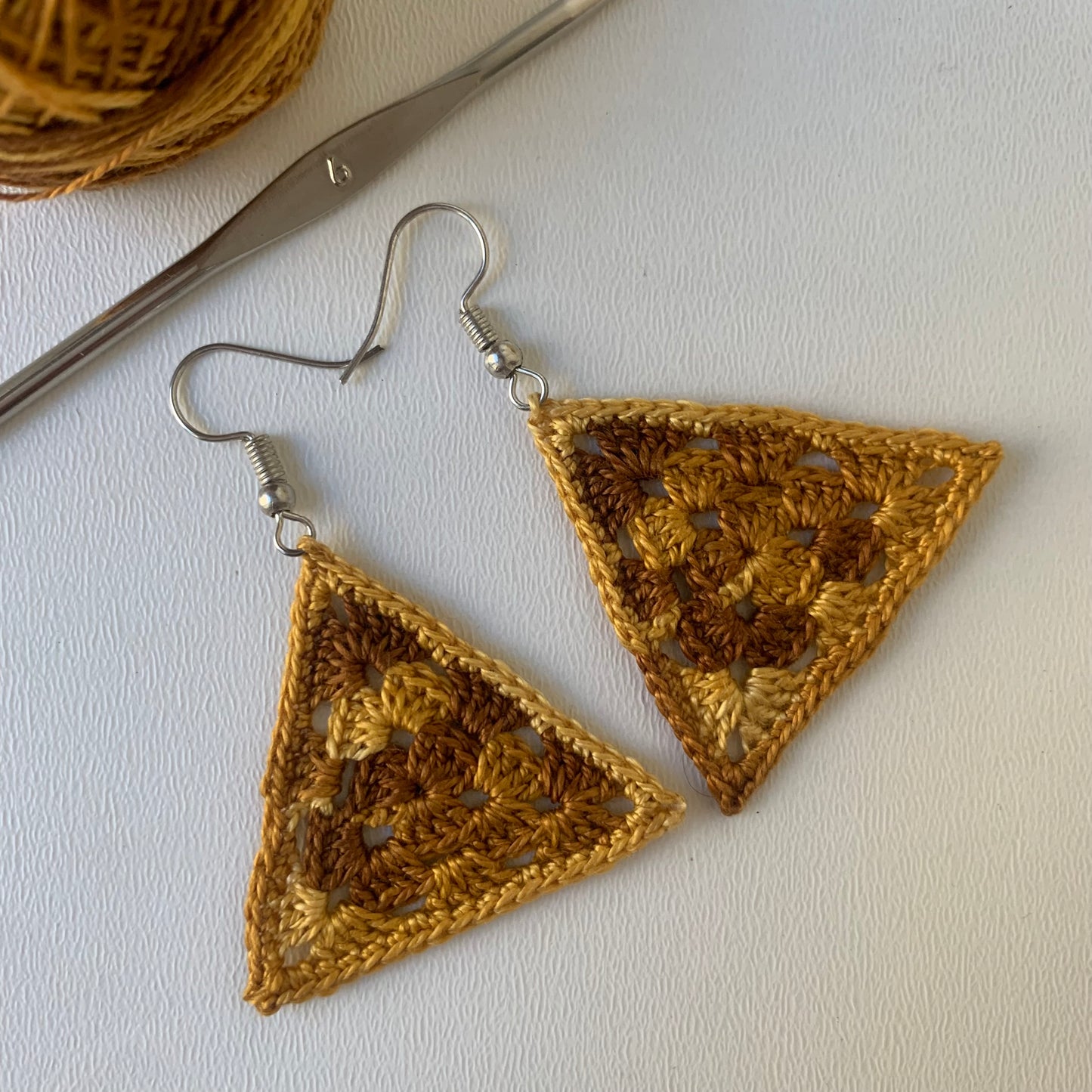 Granny Triangle Earrings | Crochet Pattern