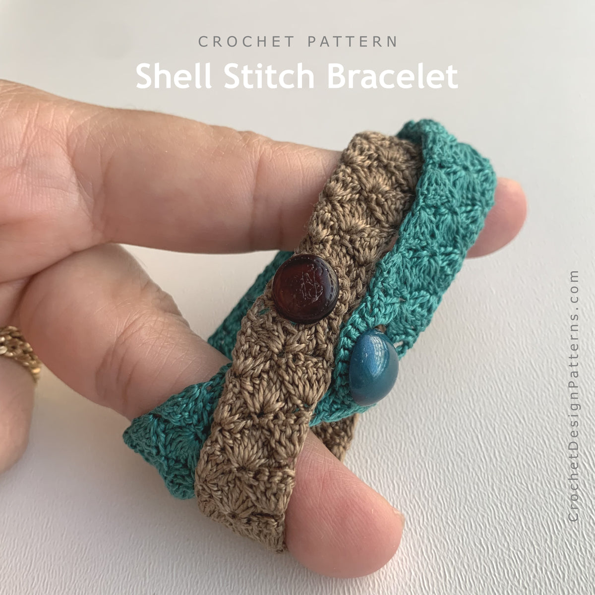 Shell Stitch Crochet Bracelet Pattern — Easy Beginner, Unisex, Instant PDF Download