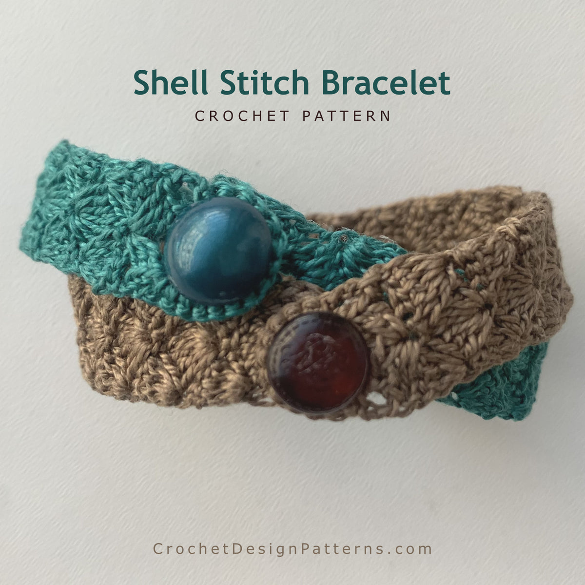 Shell Stitch Crochet Bracelet Pattern — Easy Beginner, Unisex, Instant PDF Download