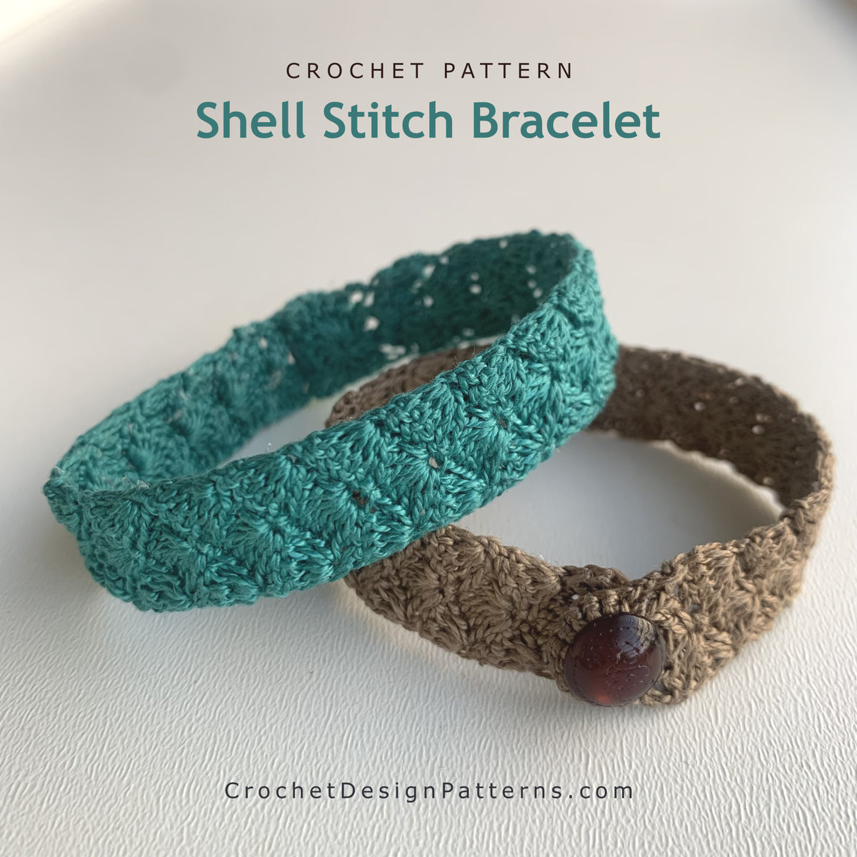 Shell Stitch Crochet Bracelet Pattern — Easy Beginner, Unisex, Instant PDF Download