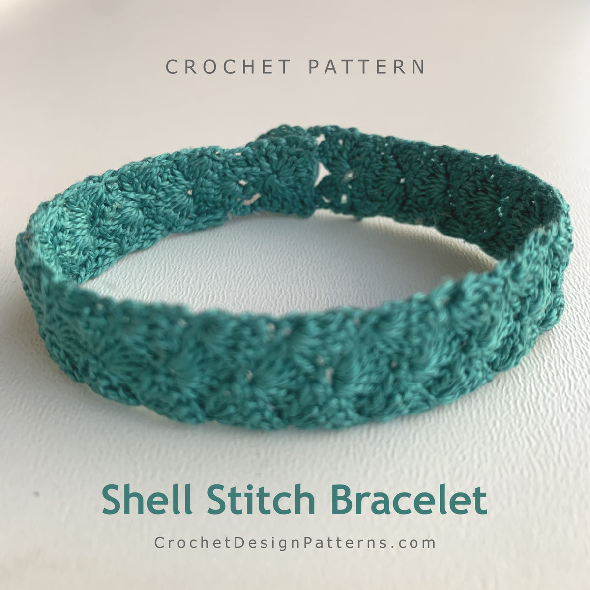 Shell Stitch Crochet Bracelet Pattern — Easy Beginner, Unisex, Instant PDF Download