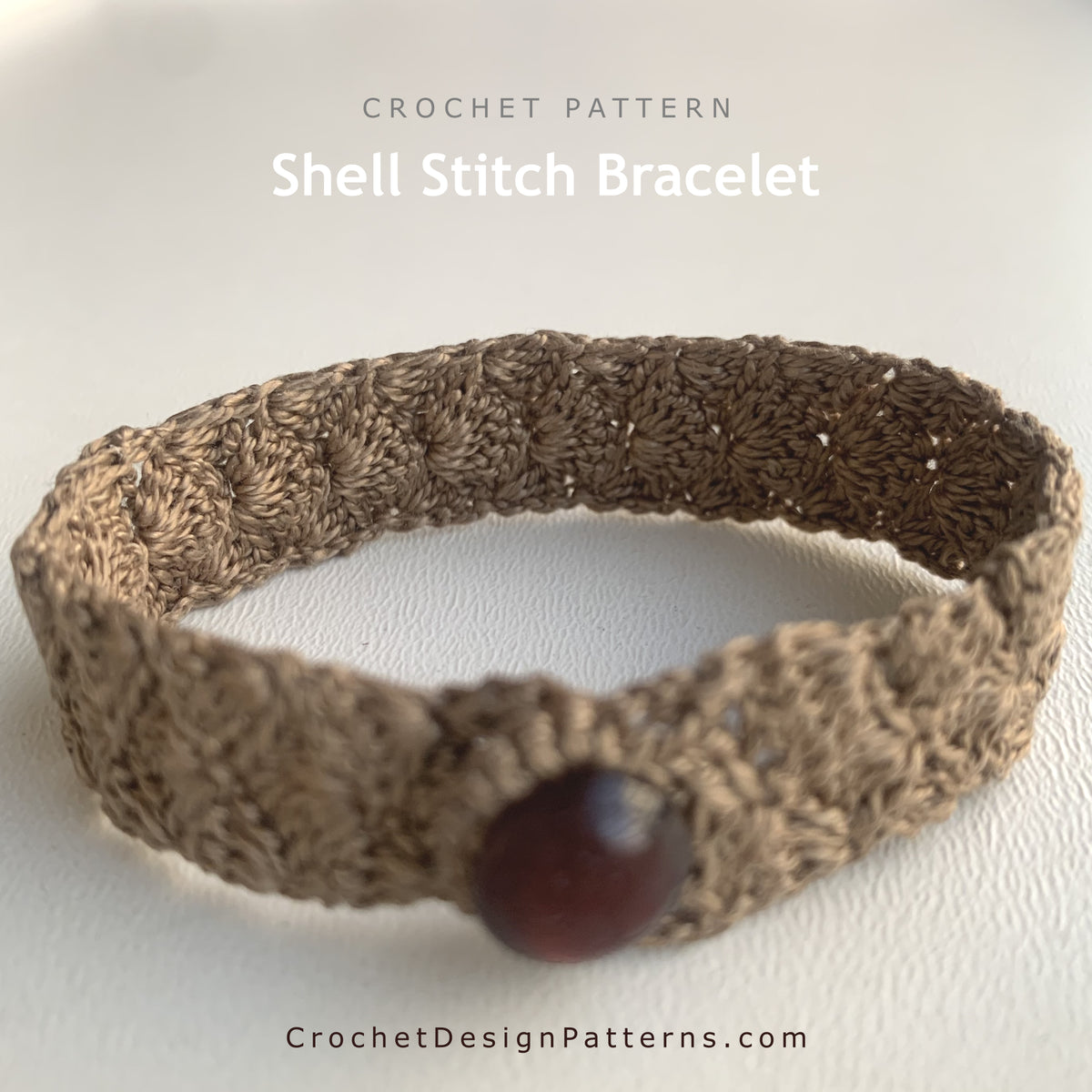 Shell Stitch Crochet Bracelet Pattern — Easy Beginner, Unisex, Instant PDF Download