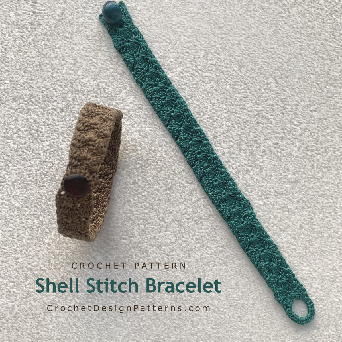 Shell Stitch Crochet Bracelet Pattern — Easy Beginner, Unisex, Instant PDF Download