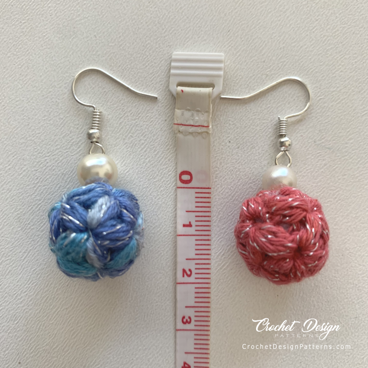 Crochet Sphere Earrings Pattern | 3D Crochet Ball Earrings PDF