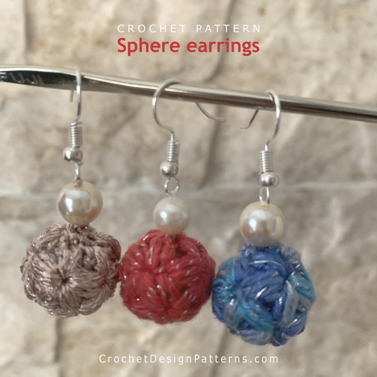 Crochet Sphere Earrings Pattern | 3D Crochet Ball Earrings PDF