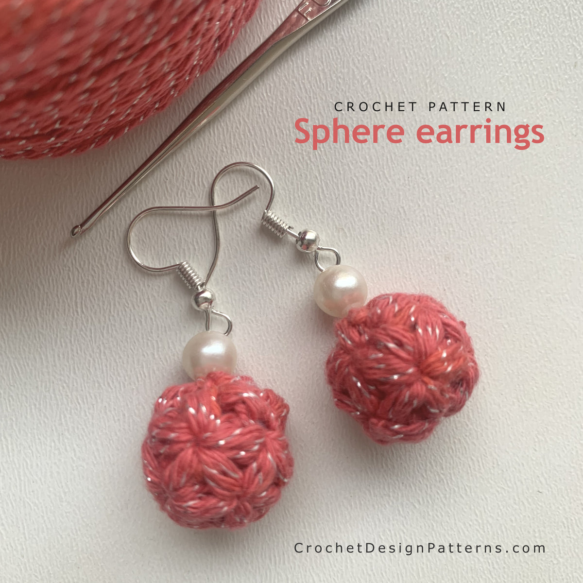 Crochet Sphere Earrings Pattern | 3D Crochet Ball Earrings PDF