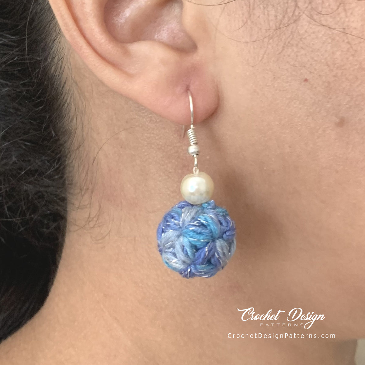 Crochet Sphere Earrings Pattern | 3D Crochet Ball Earrings PDF