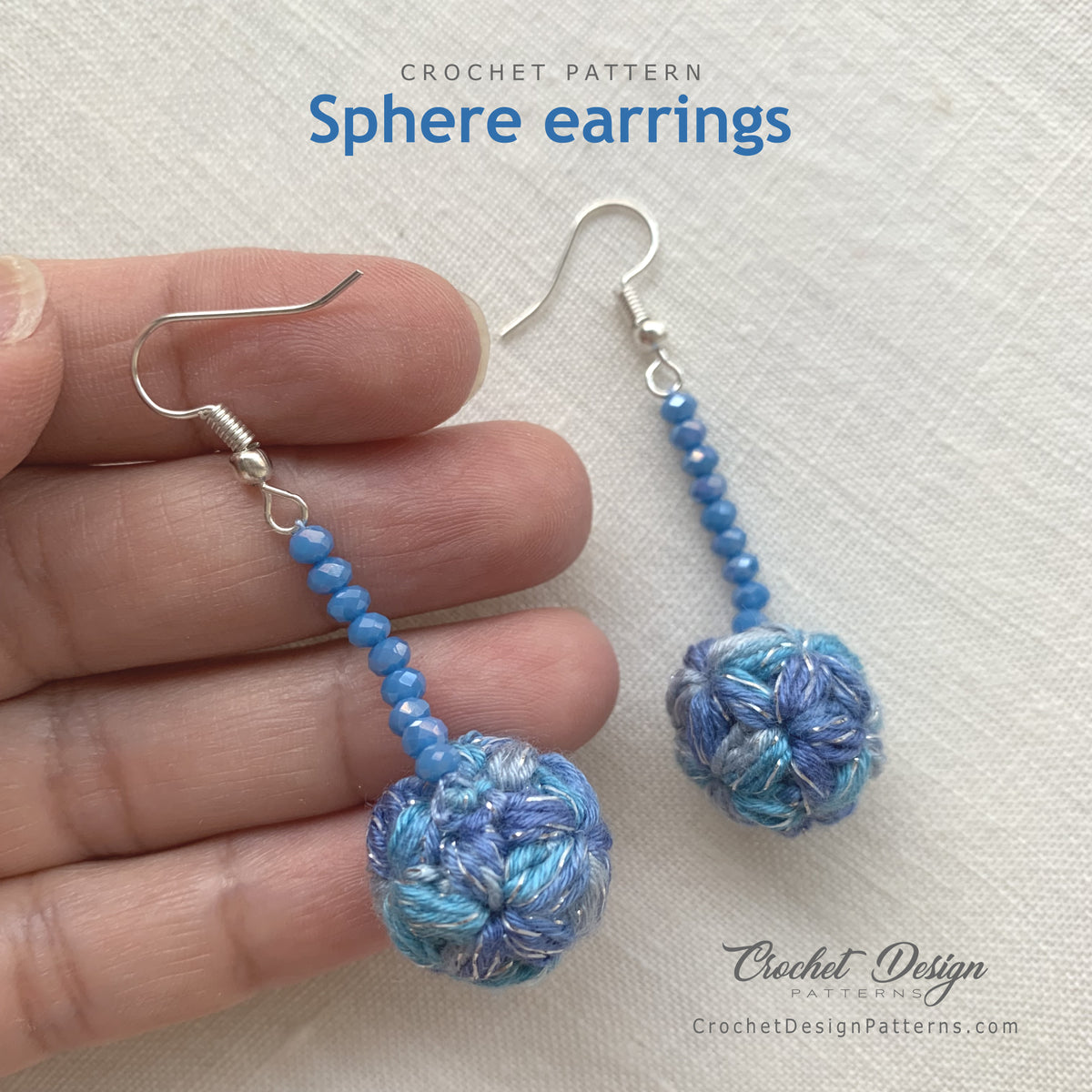 Crochet Sphere Earrings Pattern | 3D Crochet Ball Earrings PDF