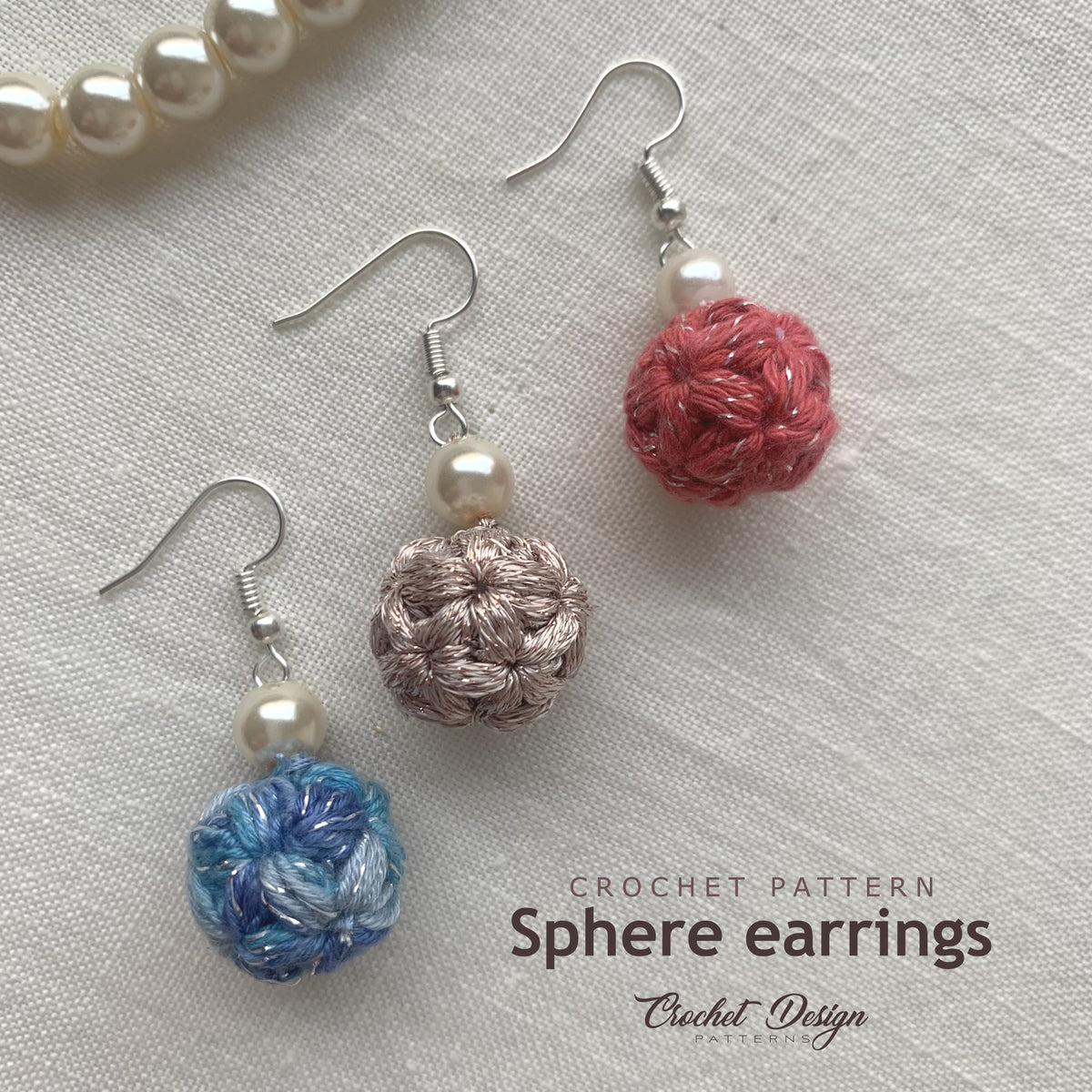 Crochet Sphere Earrings Pattern | 3D Crochet Ball Earrings PDF