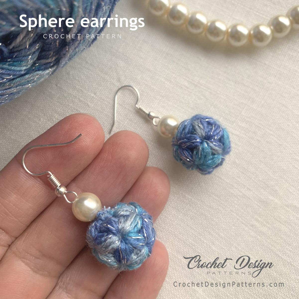 Crochet Sphere Earrings Pattern | 3D Crochet Ball Earrings PDF