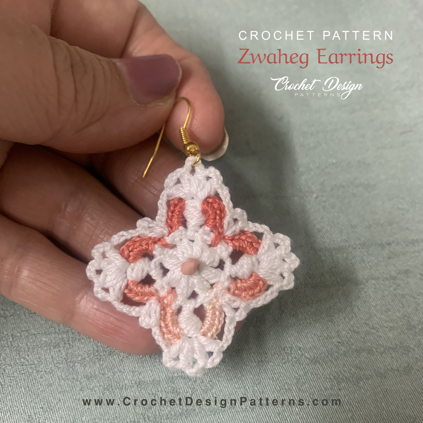 Zwaheg Square Earrings | pdf Crochet Pattern
